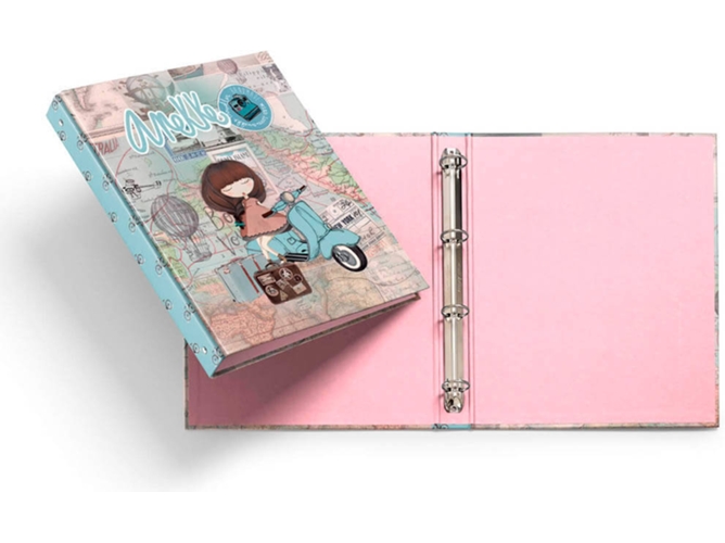 Anekke Carpeta 4 anillas 25 mm traveller rosa 26 32