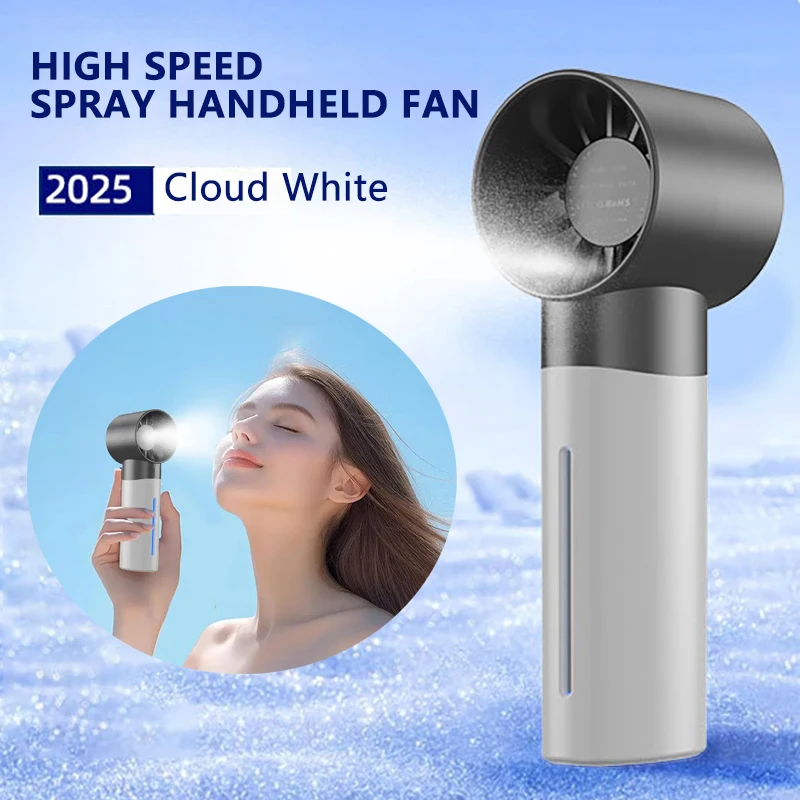 (yunbai) Ventilador Portátil De Mão Com Névoa, 5 Velocidades Ajustáveis, Carregamento Usb.