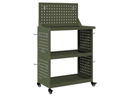 Maison Exclusive - Carro De Herramientas Con Estante Verde Oliva 65 X 35 X 111 Cm