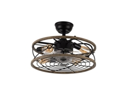 Ventilador DC 4xe27 Arcadia Negro 8 Aspas Transparentes 31/40x50x50cm 6 Velocidades con remoto Y Temporizador FABRILAMP