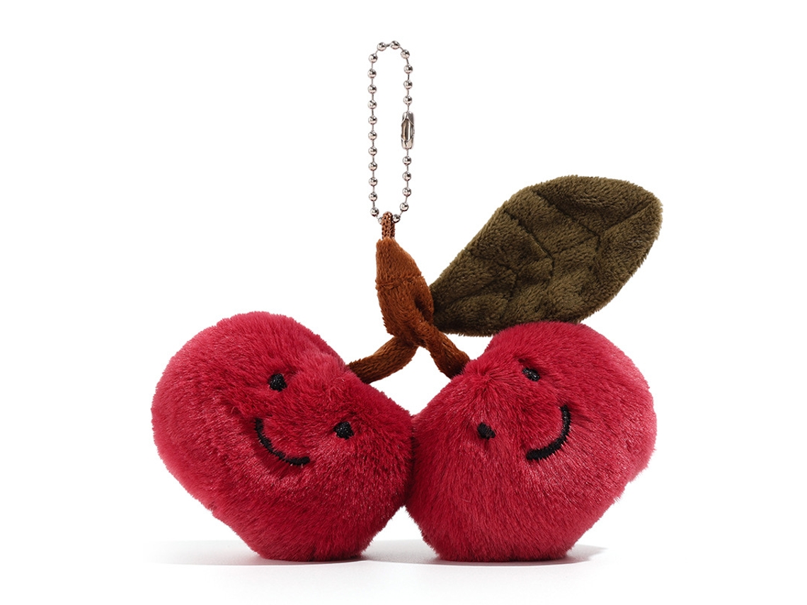 Accesorio para muñeca de peluche de cereza, accesorio para llavero, decoración sencilla para mochila