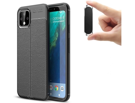Carcasa y Soporte Google Pixel 4 Rugged Leather Negro