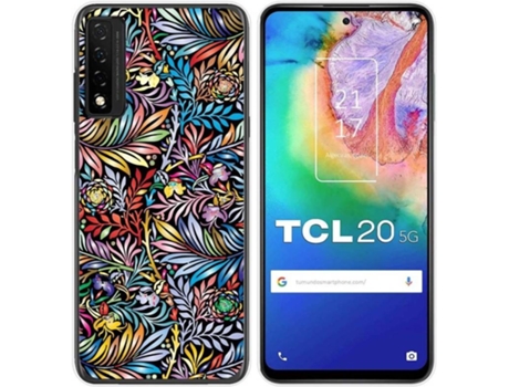 Carcasa TCL 20 5G TUMUNDOSMARTPHONE Dibujos Transparente Flores 04 Multicolor