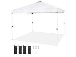 Carpa plegable Succebuy de 304,8 x 304,8 cm para playa y camping, con bolsa, blanca