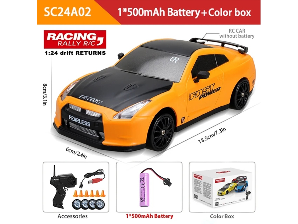 Coche de derrape RC 1/24 2.4G de alta velocidad 4x4 Ae86 con luz LED Aeuzwr
