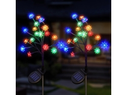 Luces solares decorativas de flores, 2 unidades, para jardín, decoración exterior, pasarela, patio, paisaje, Navidad, altura 66 cm