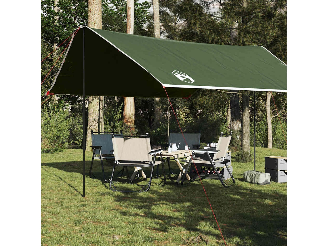Lona de camping impermeable verde de 430x380x210 cm