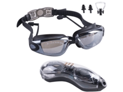 Gafas de natación antivaho y antifugas con lentes de espejo transparentes y protección UV para adultos y jóvenes.