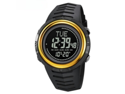 Reloj De Pulsera Led Digital Deportivo Con Alarma De Cronómetro Impermeable Y Luminoso Máquina Negra Dorada Yuysan