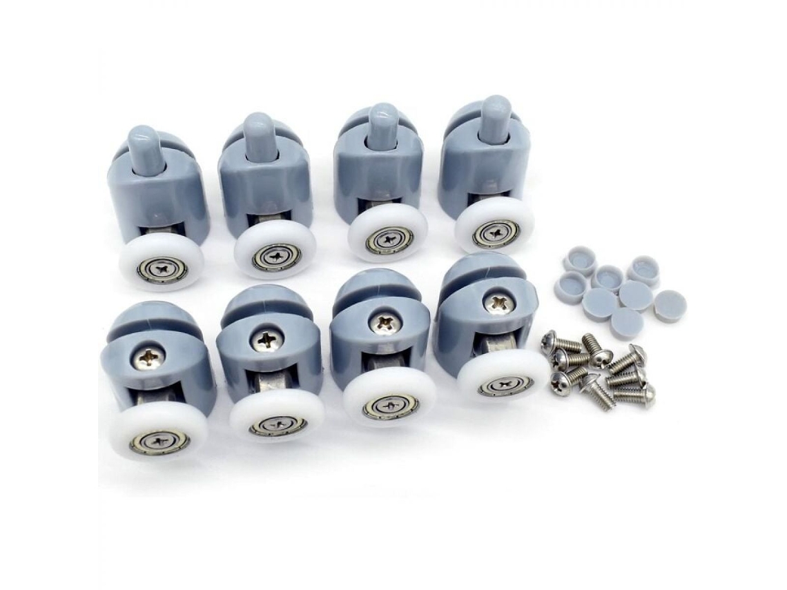 MEOIRUERY Rodillos para mampara de ducha, rodillos individuales con ruedas de fácil deslizamiento para mamparas de baño, construcción de plástico, nailon y acer