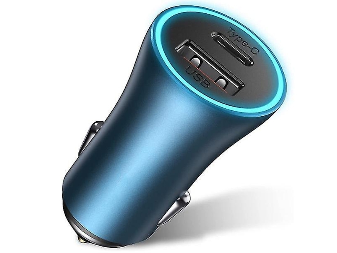 Cargador De Coche Usb C Pd Qc Rápido Puertos Yemaesre Azul