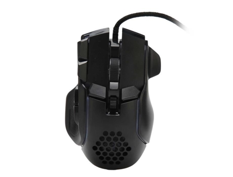 HURRISE Ratón para juegos Rgb con cable Usb Ratón óptico para juegos por cable de 12800 Dpi con 10 Botones programables 13 modos