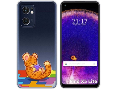 Carcasa Oppo Find X5 Lite 5G TUMUNDOSMARTPHONE Dibujos Transparente Leopardo Multicolor