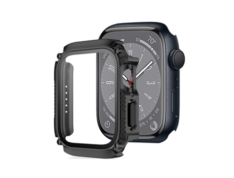 Armadura de película de vidrio templado para pantalla impermeable para Apple Watch Series 8 y 7 de 45 mm (negro)