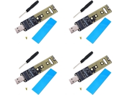 Paquete De 4 Adaptadores Nvme Usb M.2 Ssd A Usb 3.1 Gen 2 De 10 Gbps Para 2230, 2242, 2260 Y 2280.