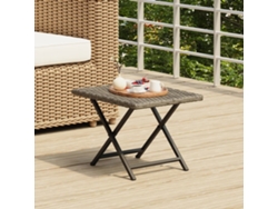 Mesa Plegable Ratán Sintético Gris 45x35x32 Cm