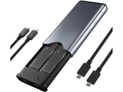 Caja Para Ssd M.2 Sata Nvme De Doble Protocolo Con Bahía Sata Y Nvme, Puerto Usb Tipo C De 10 Gbps.