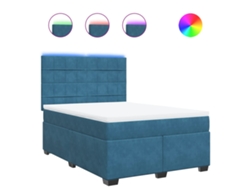 Maison Exclusive - Cama Box Spring Con Colchón Terciopelo Azul 140x200 Cm