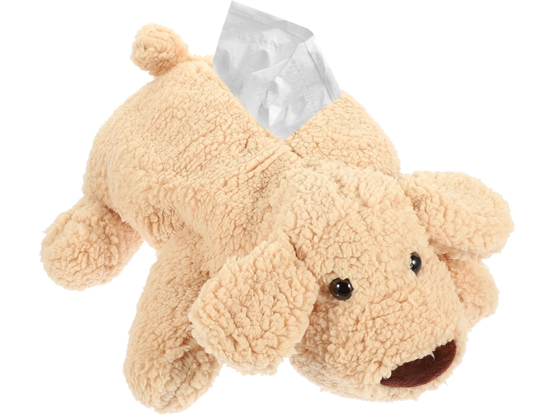 Caja De Pañuelos Decorativa De Peluche Con Forma De Perro De Dibujos Animados, Soporte Suave Y Duradero, Práctico Regalo De Almacenamiento.