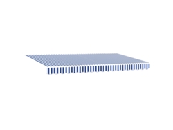 Maison Exclusive - Toldo Retráctil Rayado Manual Azul 350 X 200 Cm Tela