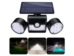 Rebe-luz Solar Exterior Con 30 Led Spotlights Dobles Impermeables 360° Rotación Y Sensor De Movimiento