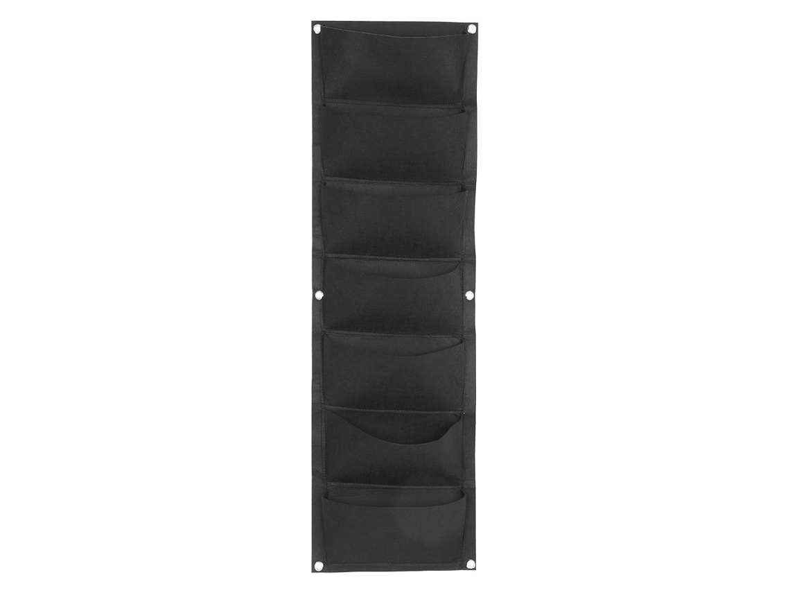 Bolsa De Cultivo Vertical Para Pared Con 7 Bolsillos, Fieltro Negro, Para Jardín, Balcón O Como Macetero Colgante.