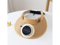 (caqui) Sombrero Con Ventilador Solar Para Viajes Al Aire Libre Y Ciclismo, Sombrero De Protección Solar