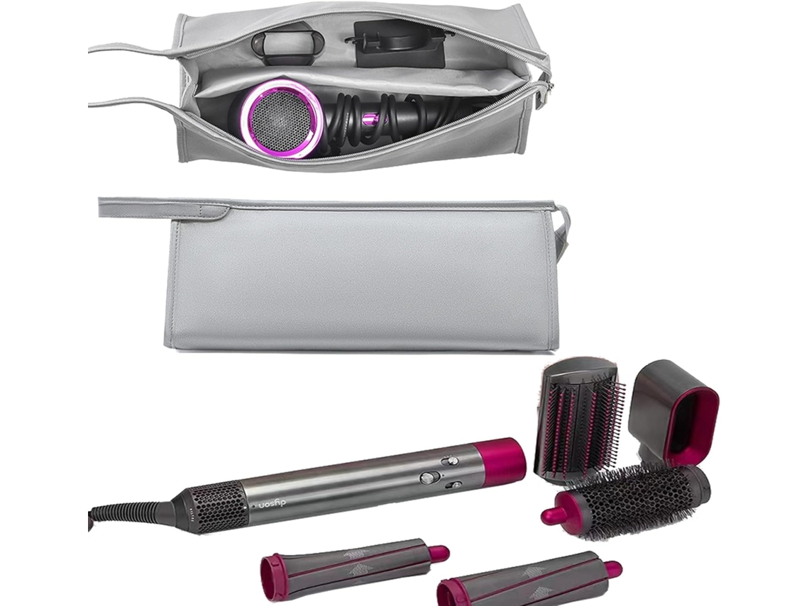 Bolsa Impermeable Para Secador Cubierta De Cuero De Pu Para Secador De Pelo, Bolsa De Viaje Portátil Para Secador De Pelo Dyson CHRUI Color Plateado