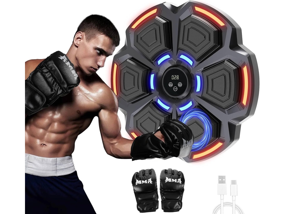Máquina De Boxeo Bluetooth Para Entrenamiento, Soporte De Pared Para Golpes, Equipo De Música Electrónica - Negro Henten Home