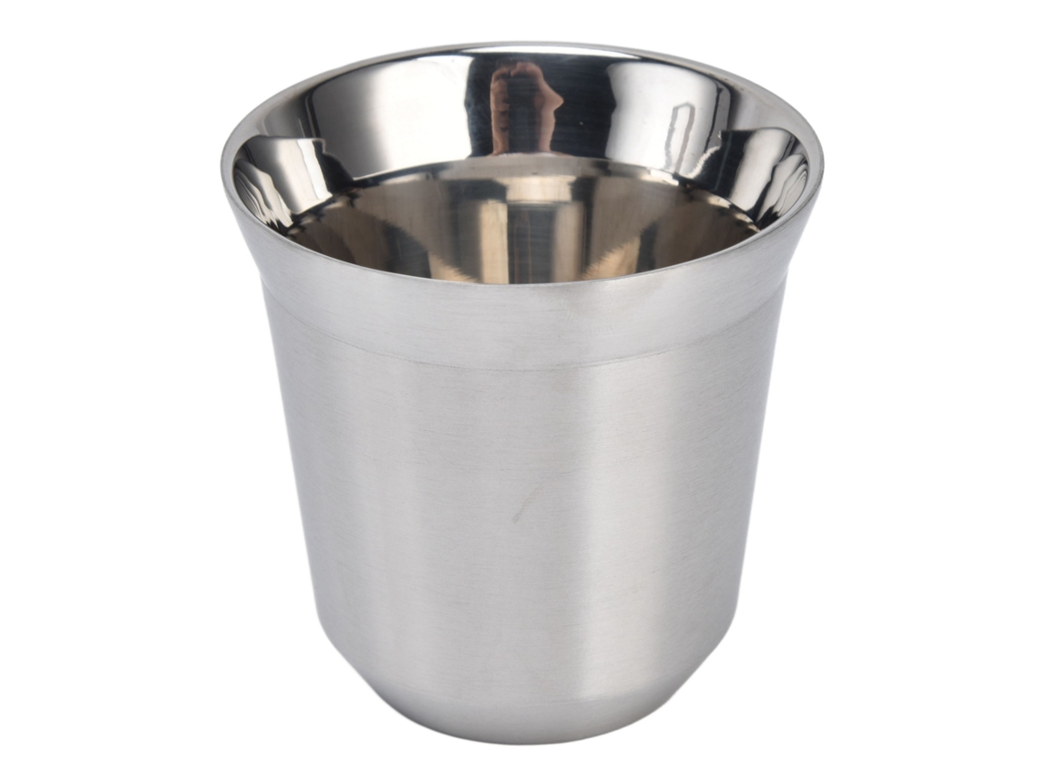 Taza de café de acero inoxidable 304 de doble pared de 80 ml, aislada y resistente al calor