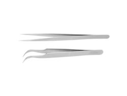 Pinzas Antiestáticas Rectas Y Curvas De Acero Inoxidable (2 Unidades) Para Extensiones De Pestañas