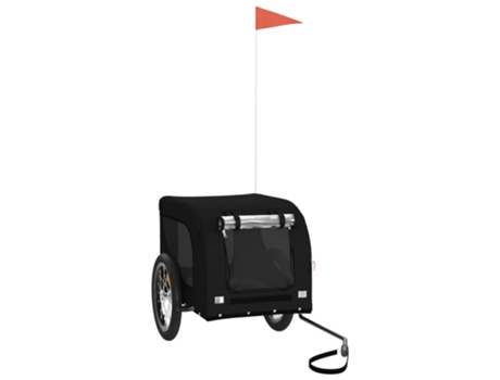 Remolque De Bicicleta Para Perros Hierro Y Tela Oxford Negro VIDAXL