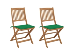 Sillas de jardín plegables de 2 piezas con cojines DKD Home Decor