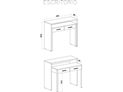 Escritorio SKRAUT HOME (Marrón - 98.6x89.9x70 - MDF)