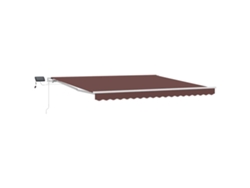 Maison Exclusive - Toldo Retráctil Manual Con Luces Led Marrón 400x300 Cm