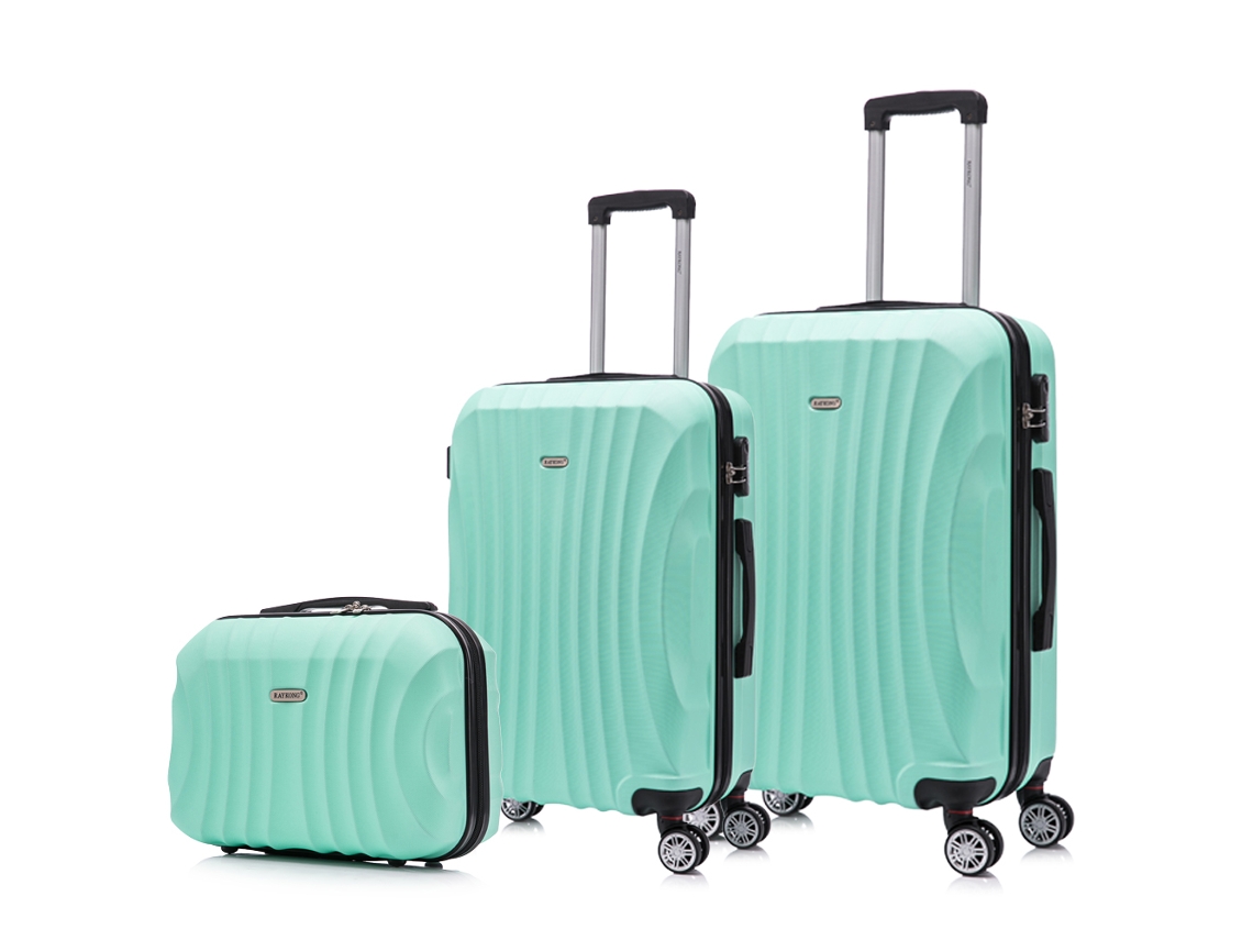 Juego de maletas ABS Rígida 3 pcs/Maleta Cabina 55cm/Maleta Mediana 68cm/Neceser 29cm RAYKONG