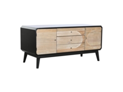 Mueble de TV de madera negra, 120x50x58cm ALEXANDRA HOUSE LIVING