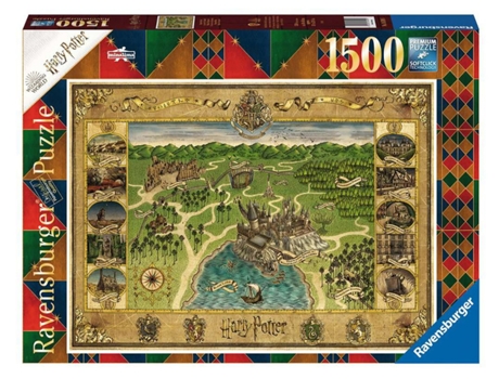 Puzzle RAVENSBURGUER Harry Potter: Hogwarts Map (Edad Mínima: 12 Años - 1500 Piezas)