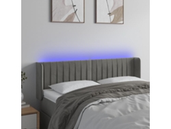 Cabecero Con Led De Terciopelo Gris Claro 147x16x78/88 Cm