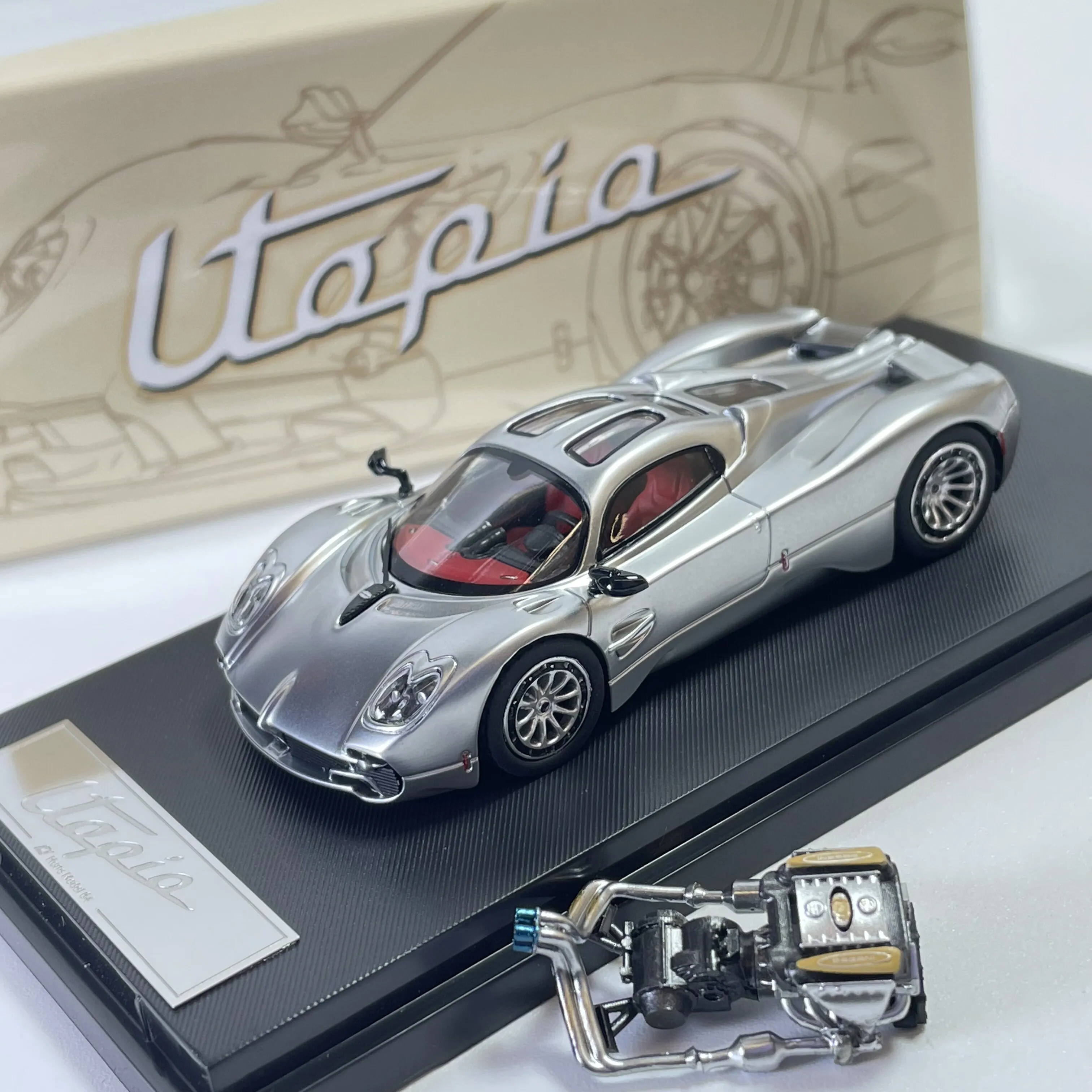 (gris) Modelo De Coche De Aleación Pagani Utopia A Escala 1:64 Y Coche De Juguete