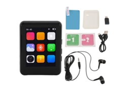Mp3 Player Con Altavoz Auriculares 64 Gb 2,4 Pulg. Pantalla Táctil Hifi Fm Portátil Recepción Grabación De Voz Ebook Negro