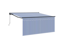 Maison Exclusive - Toldo Retráctil Manual Azul Y 300 X 250 Cm Poliéster Y Aluminio