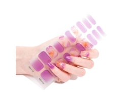20 Pegatinas De Uñas De Gel Semicuradas Con Lima Y Palitos, Requiere Alcohol, Lámpara Uv/led