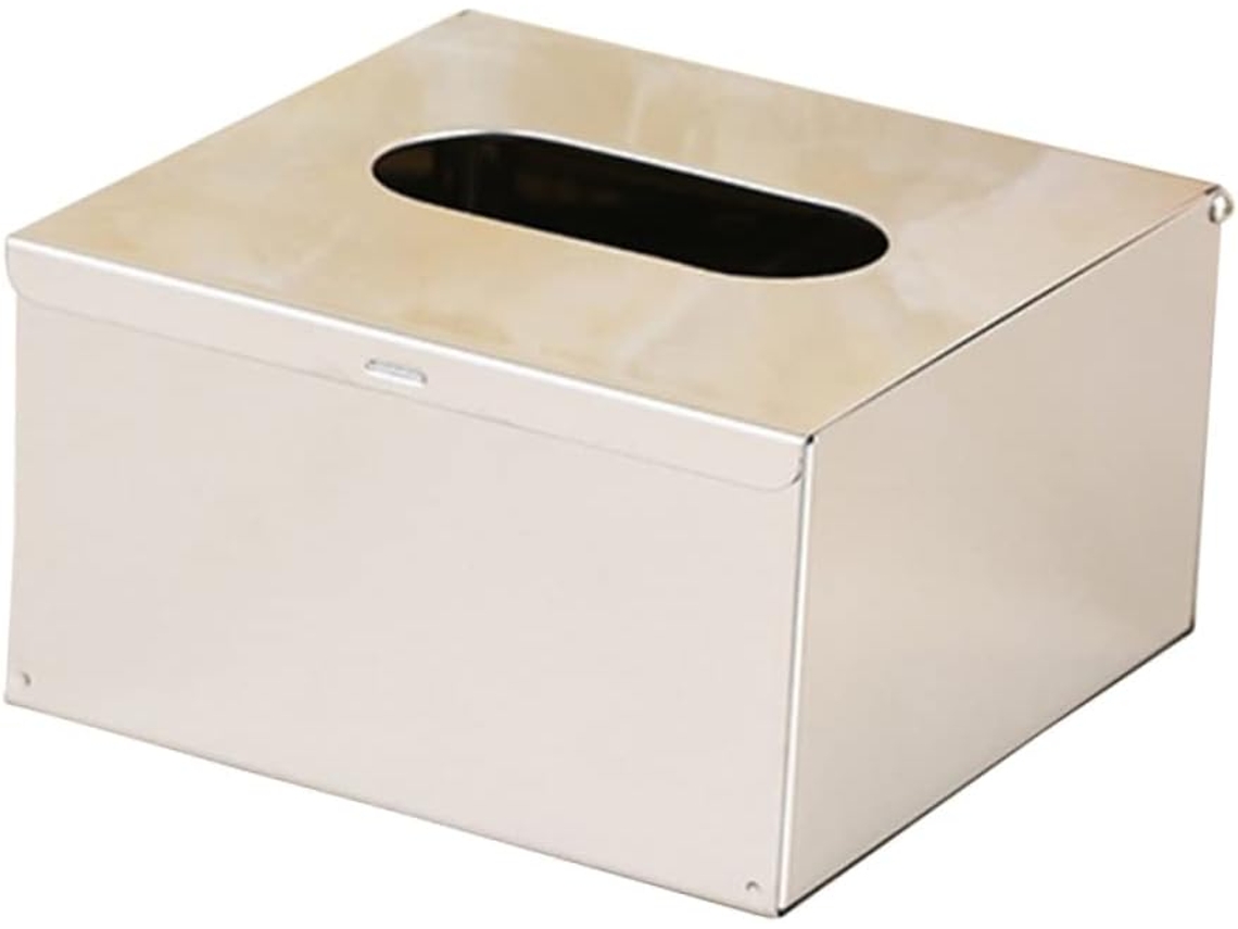 Caja De Pañuelos Cuadrada De Acero Inoxidable Para Baño, Elegante Almacenamiento.