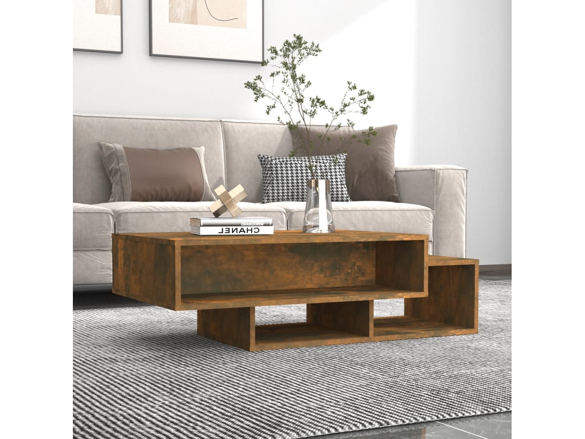 Mesa de Centro Apoyo 105X55X32 cm Derivados de Madera Roble Ahumado
