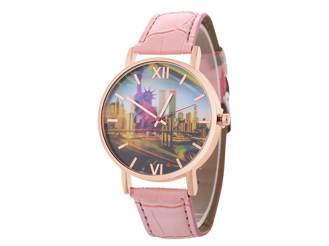 Elegante Reloj De Pulsera Unisex De Cuarzo Para Parejas, Regalo De Moda, Color Rosa.