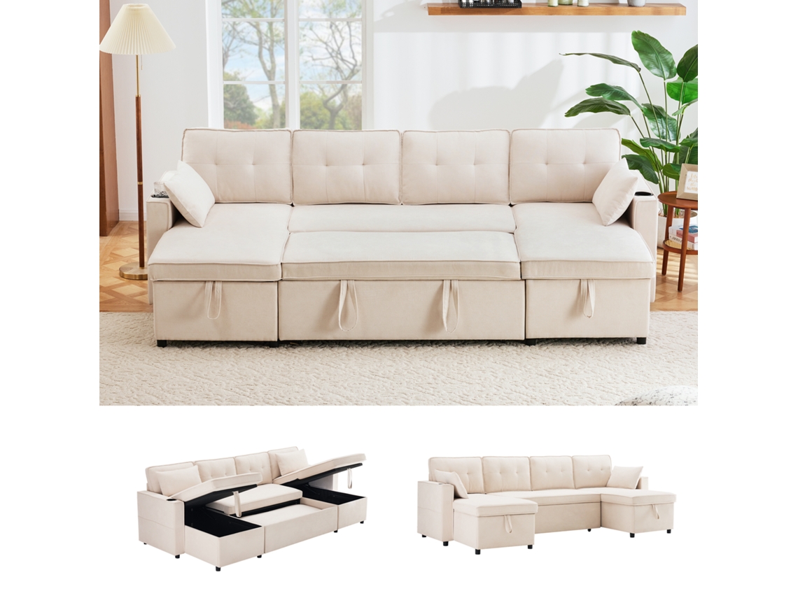 Sofá Chenilla Curvo Chaise Longue Comprimido Sin Marco Sofá Modular L