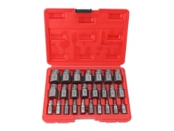 25 extractores de tornillos con mango hexagonal imperial para tornillos rotos, dañados o rayados.