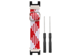 Correa Elástica Trenzada De Nailon De 22 Mm Para Amazfit T Rex Pro, Roja Y Blanca.