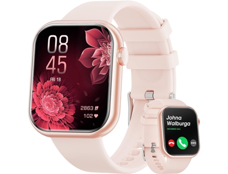 Reloj inteligente VEANXIN (responder/hacer llamada), rastreador de actividad física de 1,85 pulgadas, color rosa